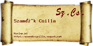 Szamák Csilla névjegykártya
